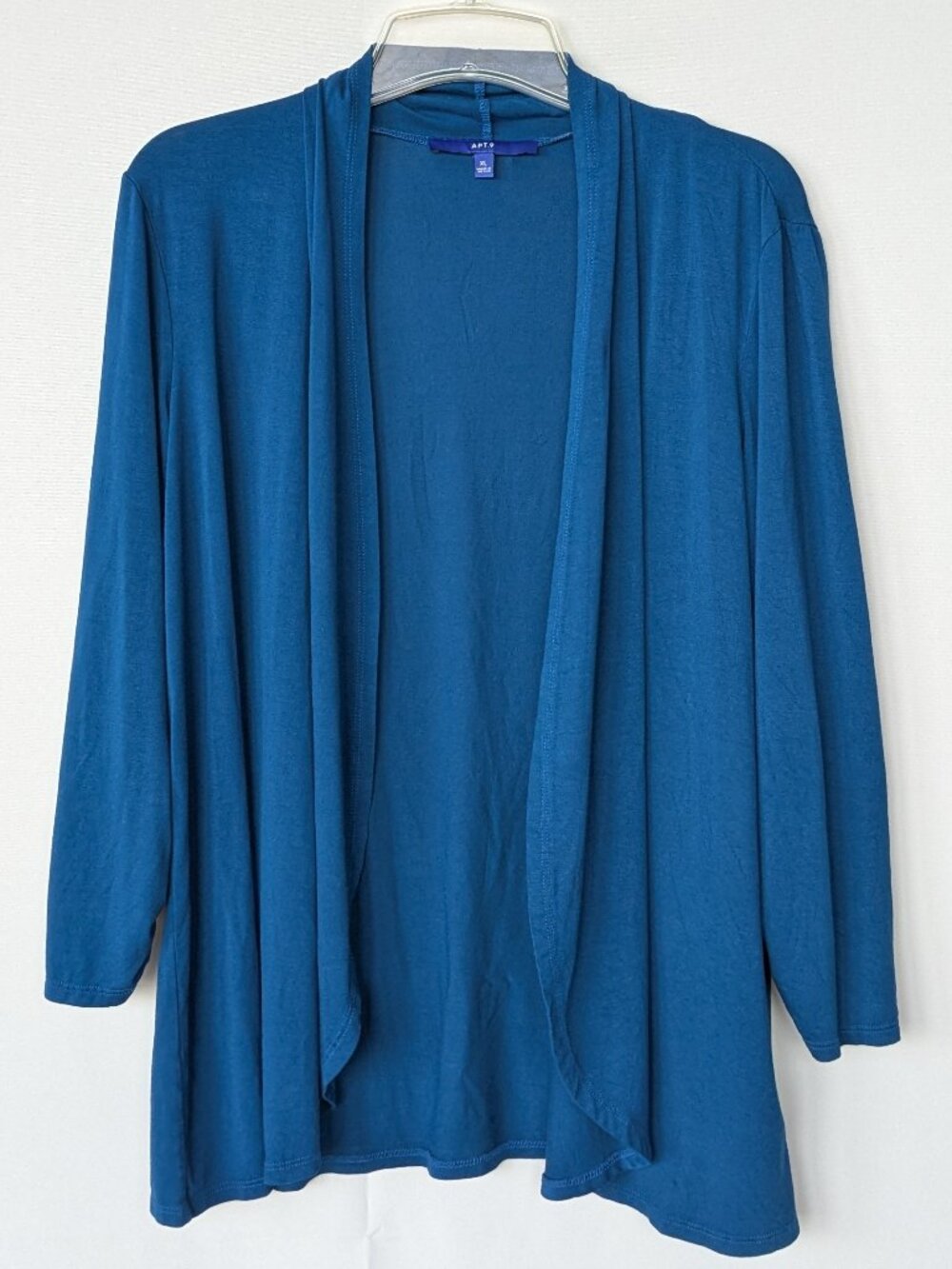 Peacock Blue Open Front Drape Cardigan
